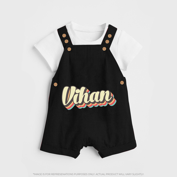 Make It Mine Dungaree Set | Featuring Your Baby's Name - BLACK - 0 - 5 Months Old (Chest 18")