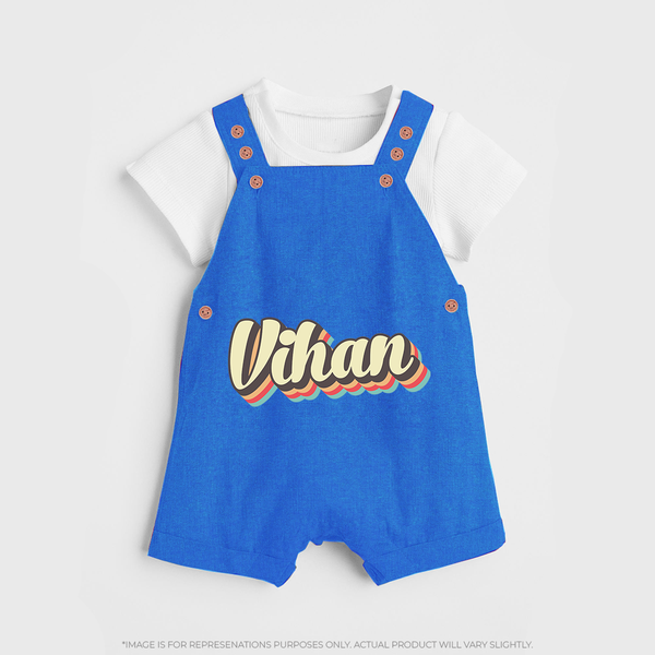 Make It Mine Dungaree Set | Featuring Your Baby's Name - COBALT BLUE - 0 - 5 Months Old (Chest 18")