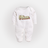 Make It Mine Sleep Suit / Full Sleeve Bodysuit | Featuring Your Baby's Name - WHITE - New Born (Chest 7.5")