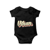 Soft Personalized Romper with Baby's Name - BLACK - 0 - 3 Months Old (Chest 16")