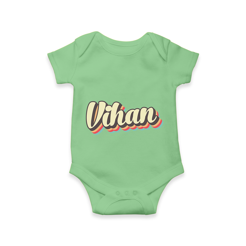 Soft Personalized Romper with Baby's Name - GREEN - 0 - 3 Months Old (Chest 16")