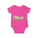 Soft Personalized Romper with Baby's Name - HOT PINK - 0 - 3 Months Old (Chest 16")