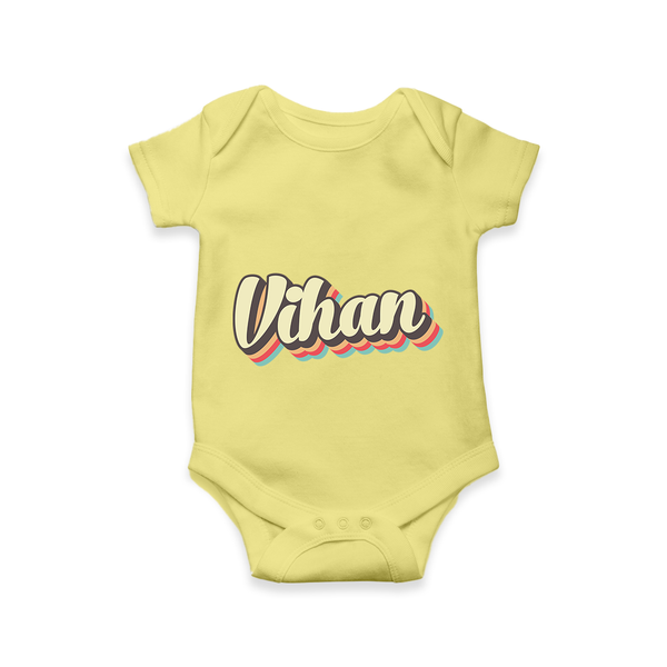 Make It Mine Romper / Onesie | Featuring Your Baby's Name - PASTEL YELLOW - New Born (Chest 14")
