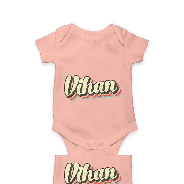 Make It Mine Romper / Onesie | Featuring Your Baby's Name - PEACH - New Born (Chest 14")