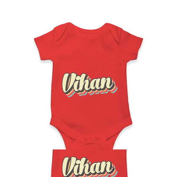Make It Mine Romper / Onesie | Featuring Your Baby's Name - RED - New Born (Chest 14")