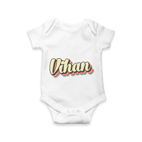 Soft Personalized Romper with Baby's Name - WHITE - 0 - 3 Months Old (Chest 16")