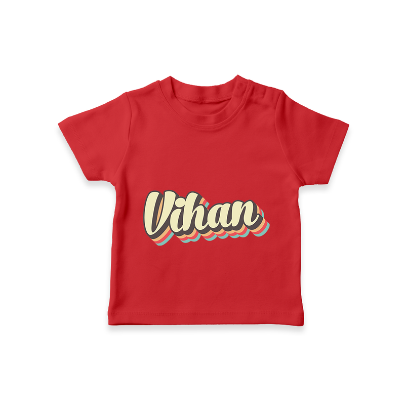 Soft Personalized T-Shirt with Baby's Name - RED - 0-5 Months Old (Chest 17")