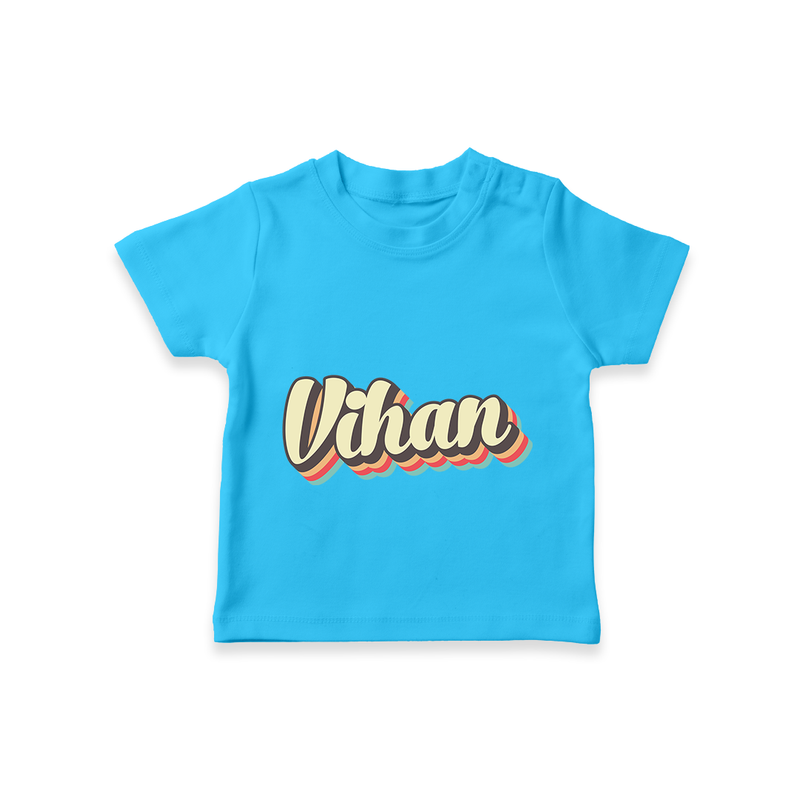 Soft Personalized T-Shirt with Baby's Name - SKY BLUE - 0-5 Months Old (Chest 17")