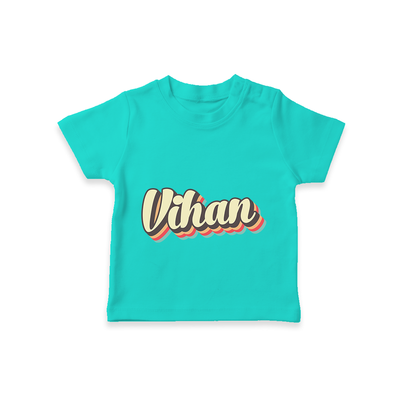 Soft Personalized T-Shirt with Baby's Name - TEAL - 0-5 Months Old (Chest 17")