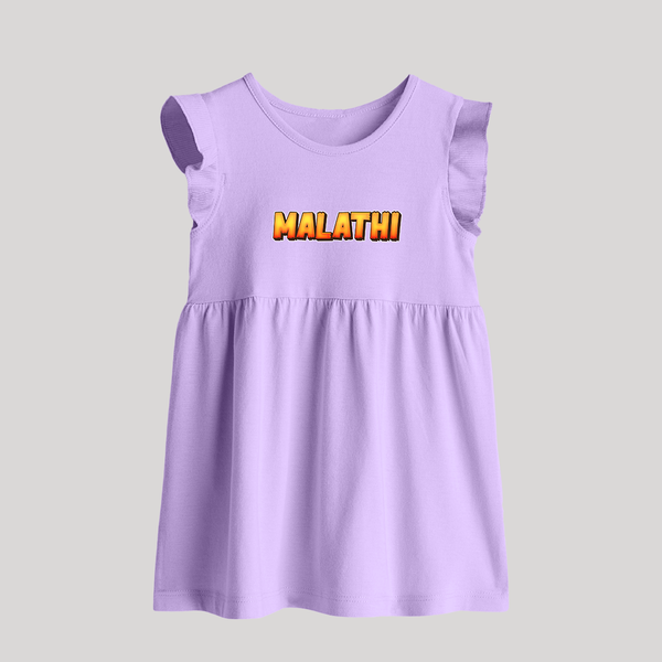 Adorable Name Baby Frock | The Perfect Personalized Baby Gift - LILAC - 0 - 3 Months Old (Chest 17")