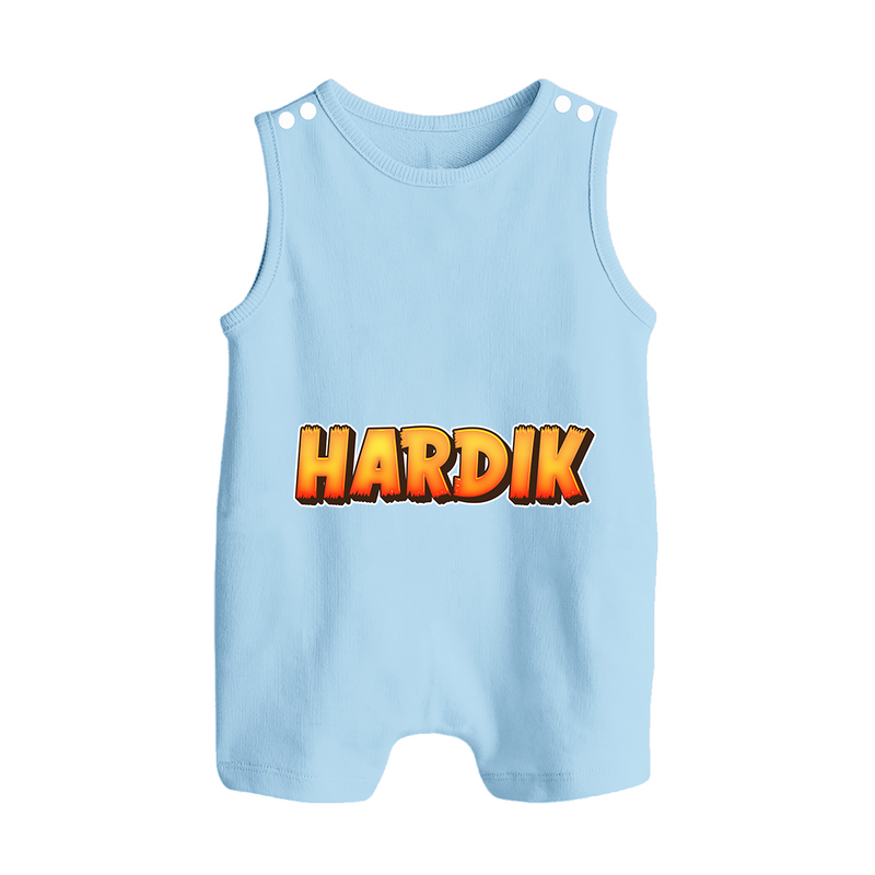 Adorable Name Romper Suit / Sleeveless Romper | The Perfect Personalized Baby Gift - BABY BLUE - 0 - 5 Months Old (Chest 18")