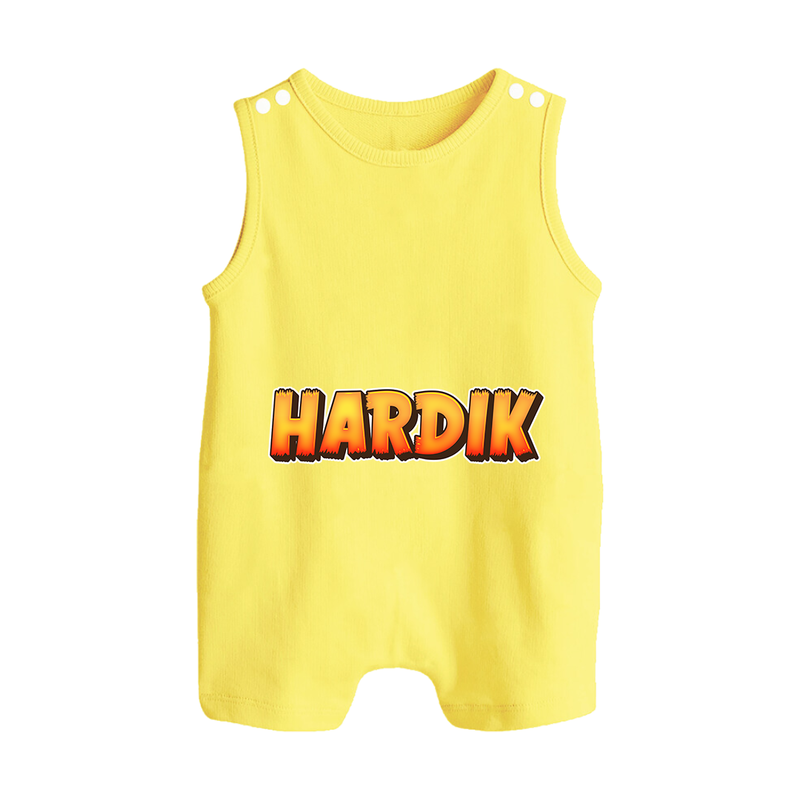 Adorable Name Romper Suit / Sleeveless Romper | The Perfect Personalized Baby Gift - PASTEL YELLOW - 0 - 5 Months Old (Chest 18")