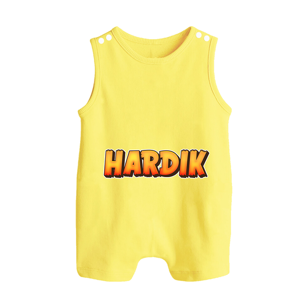 Adorable Name Romper Suit / Sleeveless Romper | The Perfect Personalized Baby Gift - PASTEL YELLOW - 0 - 5 Months Old (Chest 18")