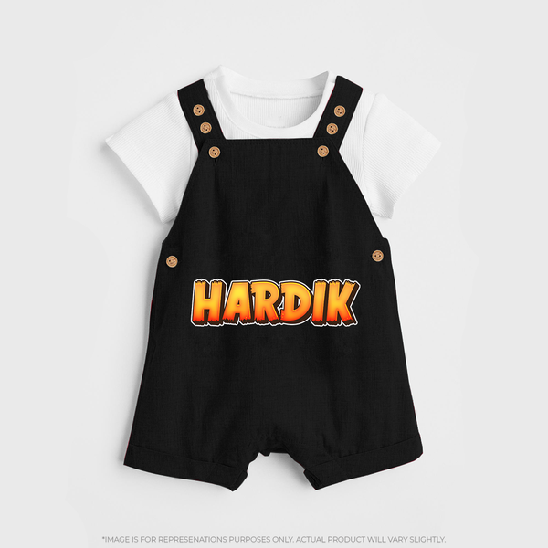 Adorable Name Dungaree Set | The Perfect Personalized Baby Gift - BLACK - 0 - 5 Months Old (Chest 18")