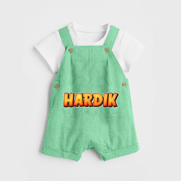 Adorable Name Dungaree Set | The Perfect Personalized Baby Gift - GREEN - 0 - 5 Months Old (Chest 18")