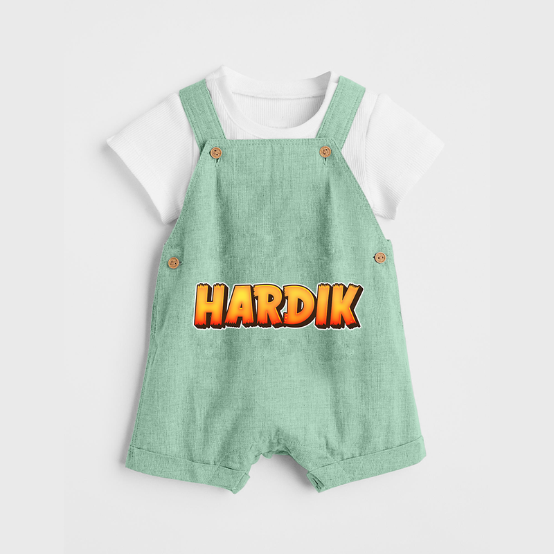 Adorable Name Dungaree Set | The Perfect Personalized Baby Gift - MINT GREEN - 0 - 5 Months Old (Chest 18")