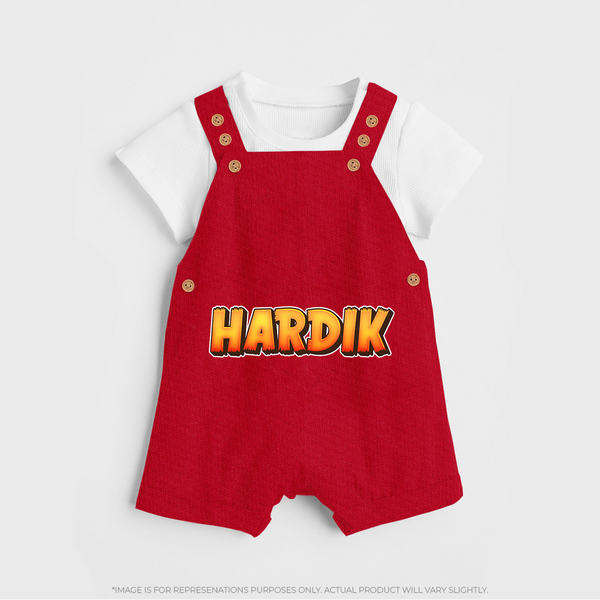 Adorable Name Dungaree Set | The Perfect Personalized Baby Gift - RED - 0 - 5 Months Old (Chest 18")