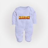 Adorable Name Sleep Suit / Full Sleeve Bodysuit | The Perfect Personalized Baby Gift - BABY BLUE - New Born (Chest 7.5")
