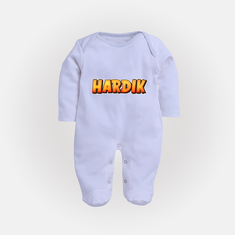 Adorable Name Sleep Suit / Full Sleeve Bodysuit | The Perfect Personalized Baby Gift - BABY BLUE - New Born (Chest 7.5")