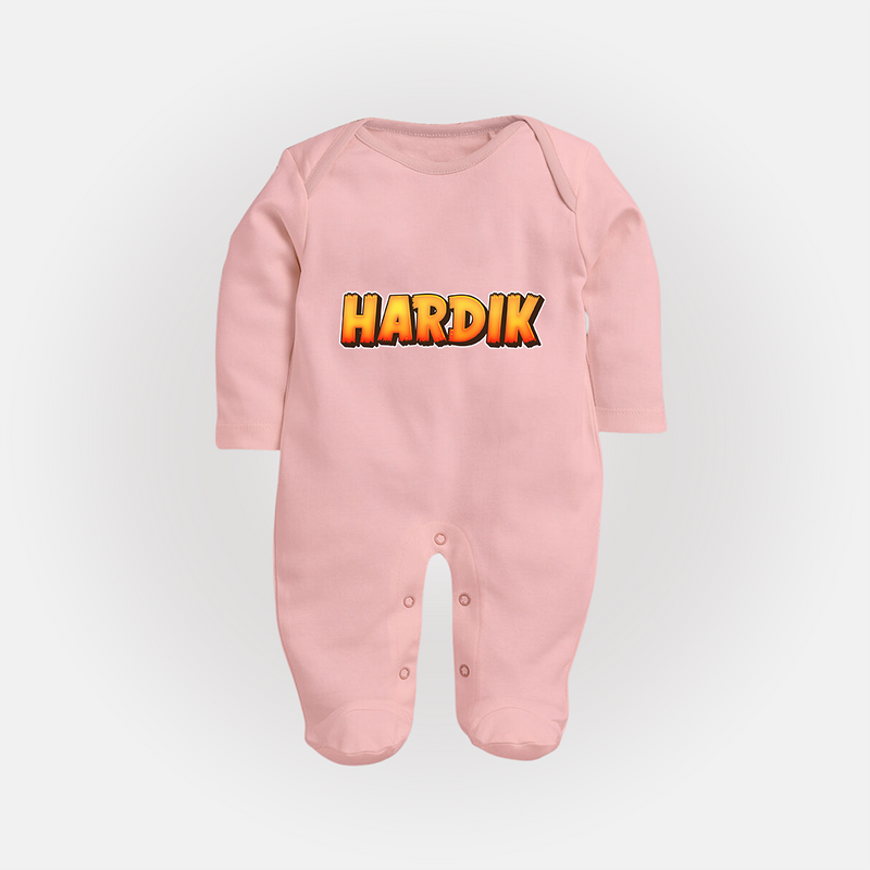 Adorable Name Sleep Suit / Full Sleeve Bodysuit | The Perfect Personalized Baby Gift - BABY PINK - New Born (Chest 7.5")
