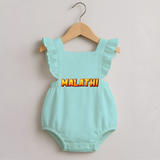 Adorable Name Romper Frock | The Perfect Personalized Baby Gift - MINT GREEN - 0 - 3 Months Old (Chest 19")