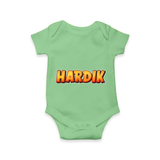 Unique Baby Romper with Personalized Name Print - GREEN - 0 - 3 Months Old (Chest 16")