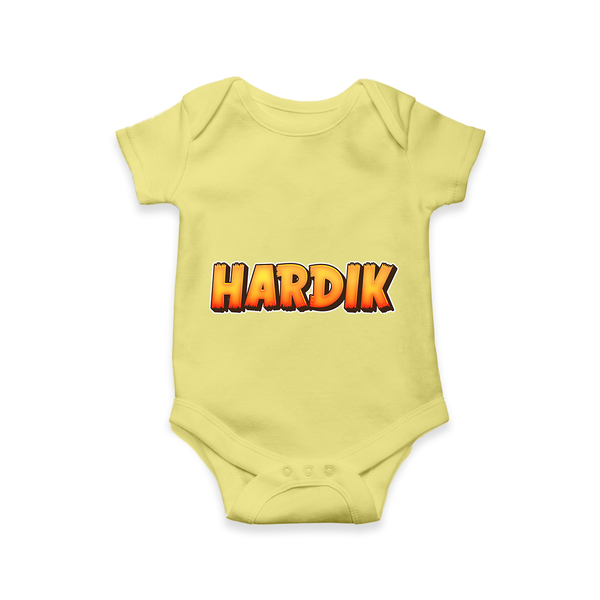 Adorable Name Romper / Onesie | The Perfect Personalized Baby Gift - PASTEL YELLOW - New Born (Chest 14")