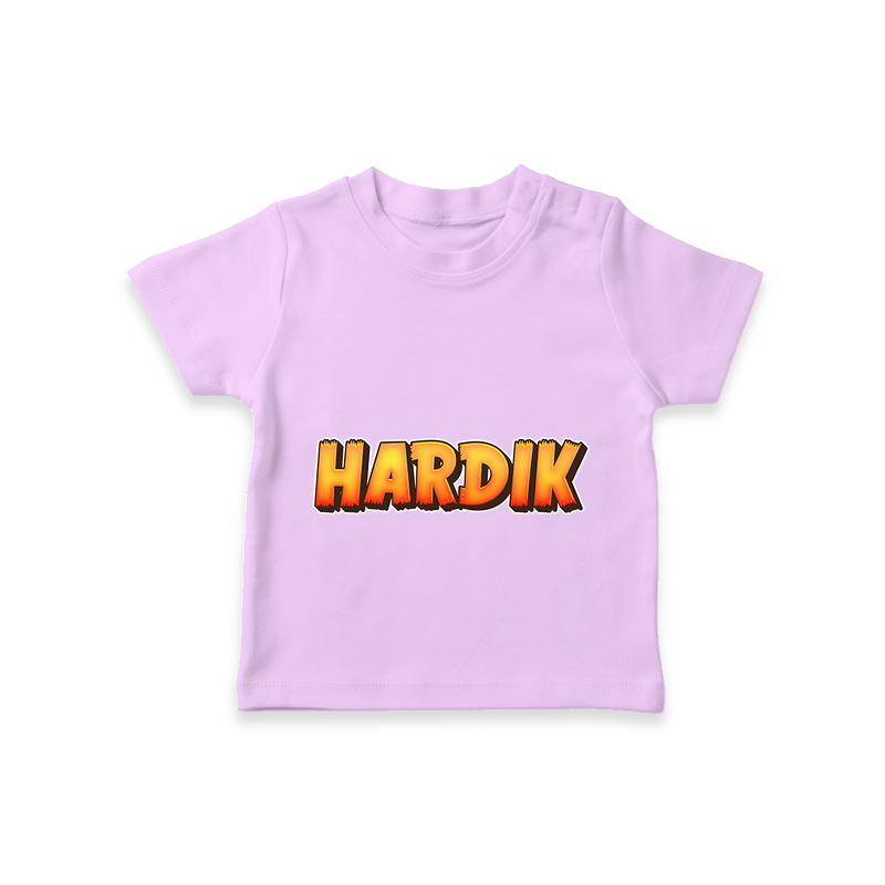 Unique Baby T-Shirt with Personalized Name Print - LILAC - 0-5 Months Old (Chest 17")