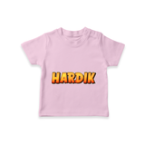 Unique Baby T-Shirt with Personalized Name Print - PINK - 0-5 Months Old (Chest 17")