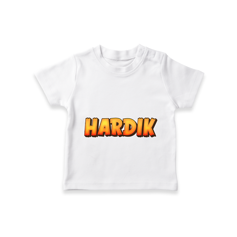 Unique Baby T-Shirt with Personalized Name Print - WHITE - 0-5 Months Old (Chest 17")