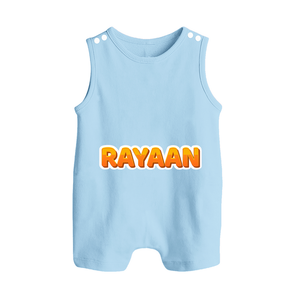 Made for Me Romper Suit / Sleeveless Romper | Personalized with Baby's Name - BABY BLUE - 0 - 5 Months Old (Chest 18")