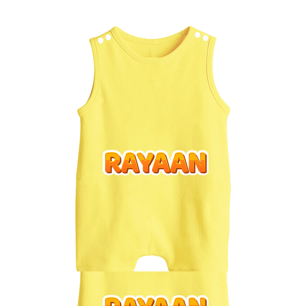 Made for Me Romper Suit / Sleeveless Romper | Personalized with Baby's Name - PASTEL YELLOW - 0 - 5 Months Old (Chest 18")