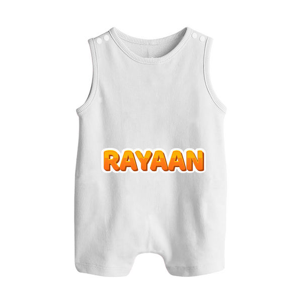 Made for Me Romper Suit / Sleeveless Romper | Personalized with Baby's Name - WHITE - 0 - 5 Months Old (Chest 18")