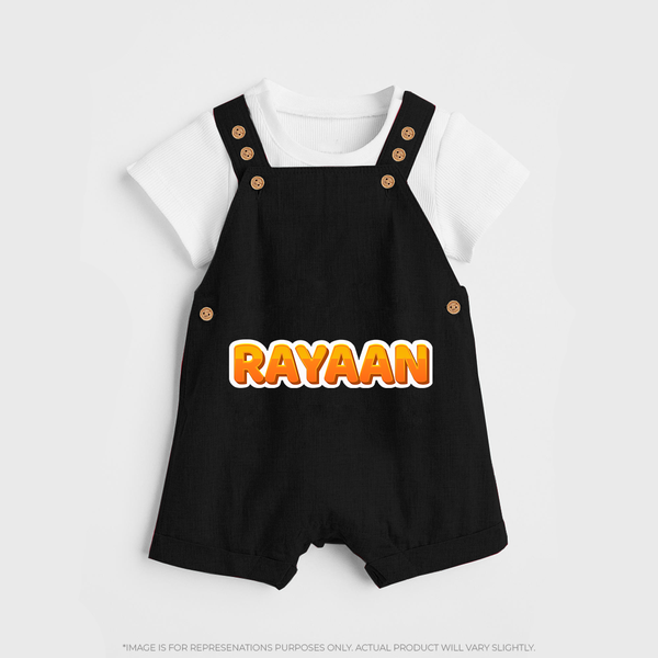 Made for Me Dungaree Set | Personalized with Baby's Name - BLACK - 0 - 5 Months Old (Chest 18")