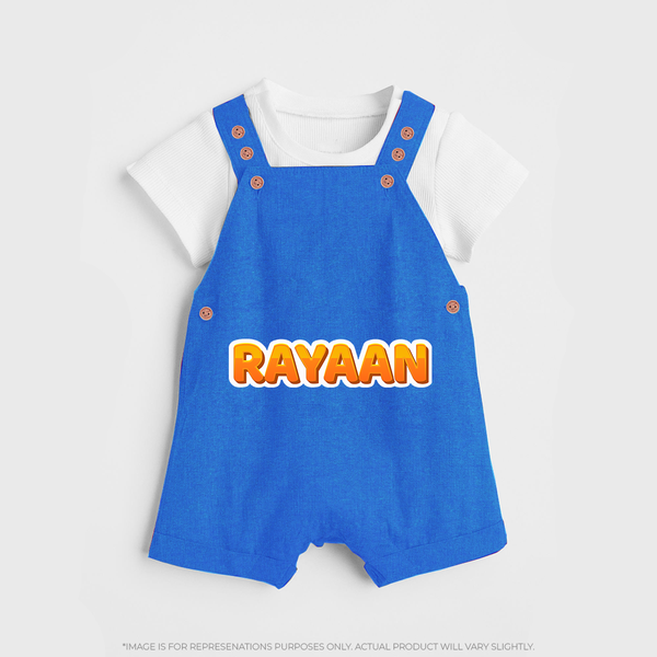 Made for Me Dungaree Set | Personalized with Baby's Name - COBALT BLUE - 0 - 5 Months Old (Chest 18")