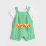 Made for Me Dungaree Set | Personalized with Baby's Name - GREEN - 0 - 5 Months Old (Chest 18")