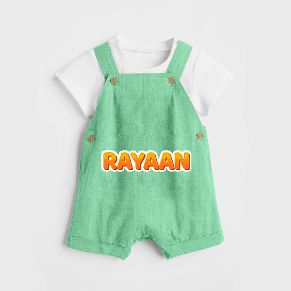 Made for Me Dungaree Set | Personalized with Baby's Name - GREEN - 0 - 5 Months Old (Chest 18")
