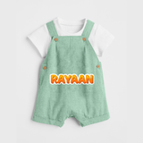 Made for Me Dungaree Set | Personalized with Baby's Name - MINT GREEN - 0 - 5 Months Old (Chest 18")
