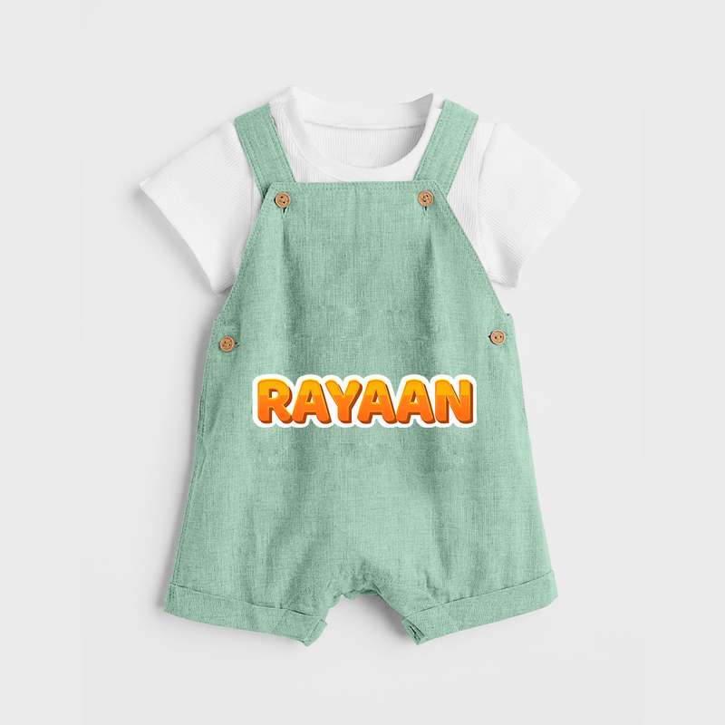 Made for Me Dungaree Set | Personalized with Baby's Name - MINT GREEN - 0 - 5 Months Old (Chest 18")