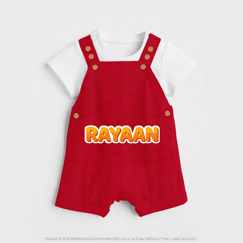 Made for Me Dungaree Set | Personalized with Baby's Name - RED - 0 - 5 Months Old (Chest 18")