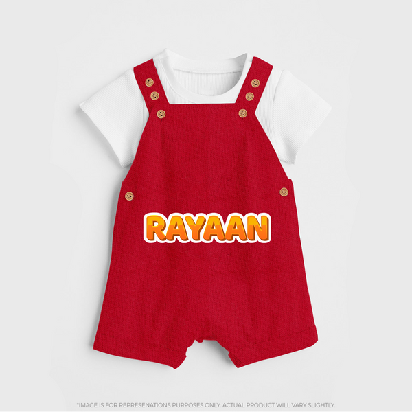 Made for Me Dungaree Set | Personalized with Baby's Name - RED - 0 - 5 Months Old (Chest 18")