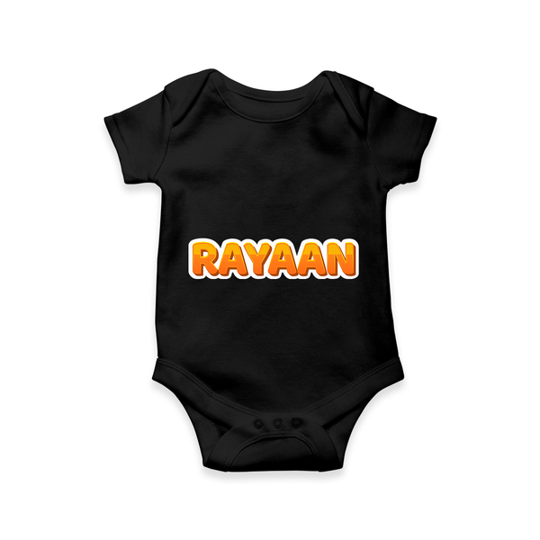 Made for Me Romper / Onesie | Personalized with Baby's Name - BLACK - New Born (Chest 14")