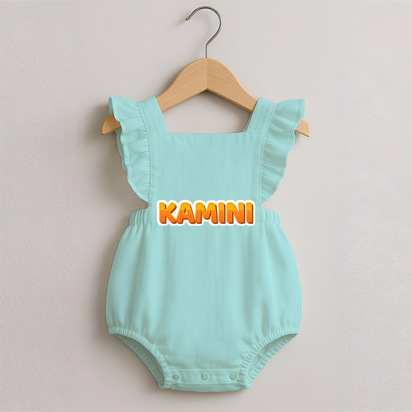 Made for Me Romper Frock | Personalized with Baby's Name - MINT GREEN - 0 - 3 Months Old (Chest 19")