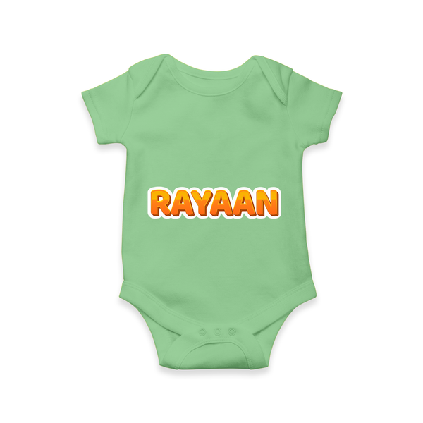 Elegant Baby Name Printed Romper for Babies - GREEN - 0 - 3 Months Old (Chest 16")