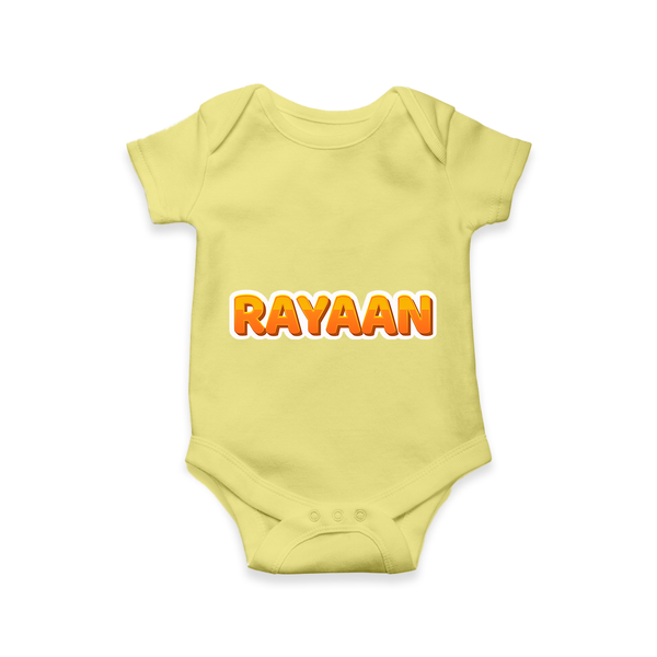 Made for Me Romper / Onesie | Personalized with Baby's Name - PASTEL YELLOW - New Born (Chest 14")