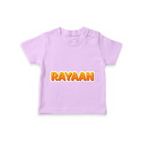 Elegant Baby Name Printed T-Shirt for Babies - LILAC - 0-5 Months Old (Chest 17")