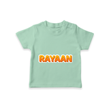 Elegant Baby Name Printed T-Shirt for Babies - MINT GREEN - 0-5 Months Old (Chest 17")