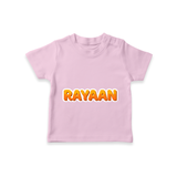 Elegant Baby Name Printed T-Shirt for Babies - PINK - 0-5 Months Old (Chest 17")