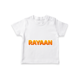 Elegant Baby Name Printed T-Shirt for Babies - WHITE - 0-5 Months Old (Chest 17")