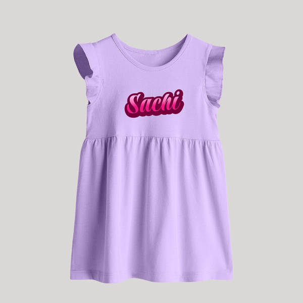 Tiny Name Big Style | Personalized Baby Frock for Babies - LILAC - 0 - 3 Months Old (Chest 17")